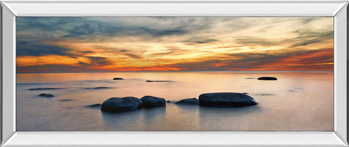 Bit Of Heaven By Daniel J. Bellyk - Mirrored Frame Wall Art - Orange