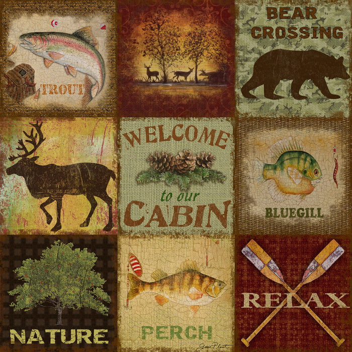 Lodge Collage By Jean Plout - Dark Brown