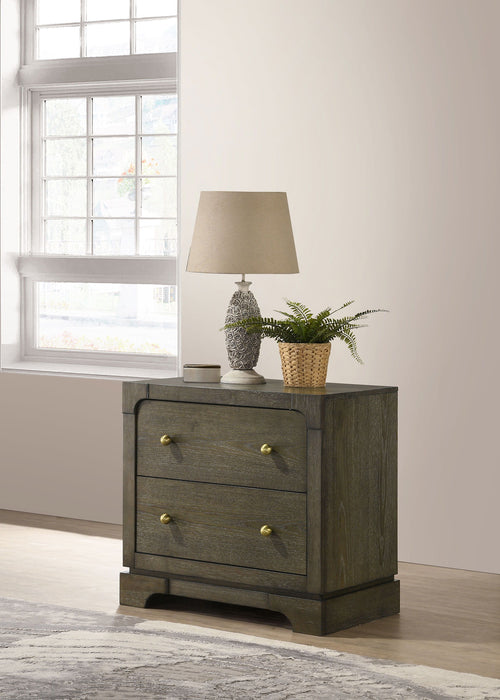 Gran Park - 2-Drawer Nightstand Bedside Table - Dark Cocoa