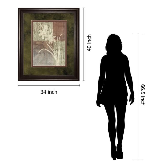 Lily Silhouette By Various - Framed Print Wall Art - White