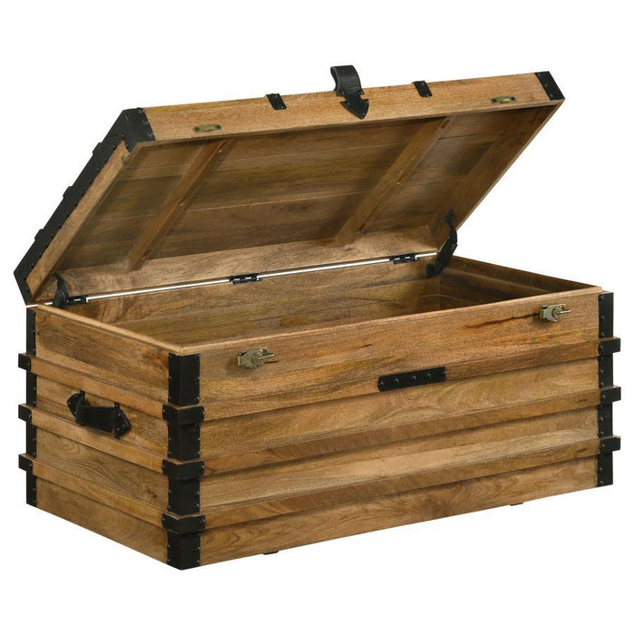 Simmons - Wood Storage Trunk - Natural And Black