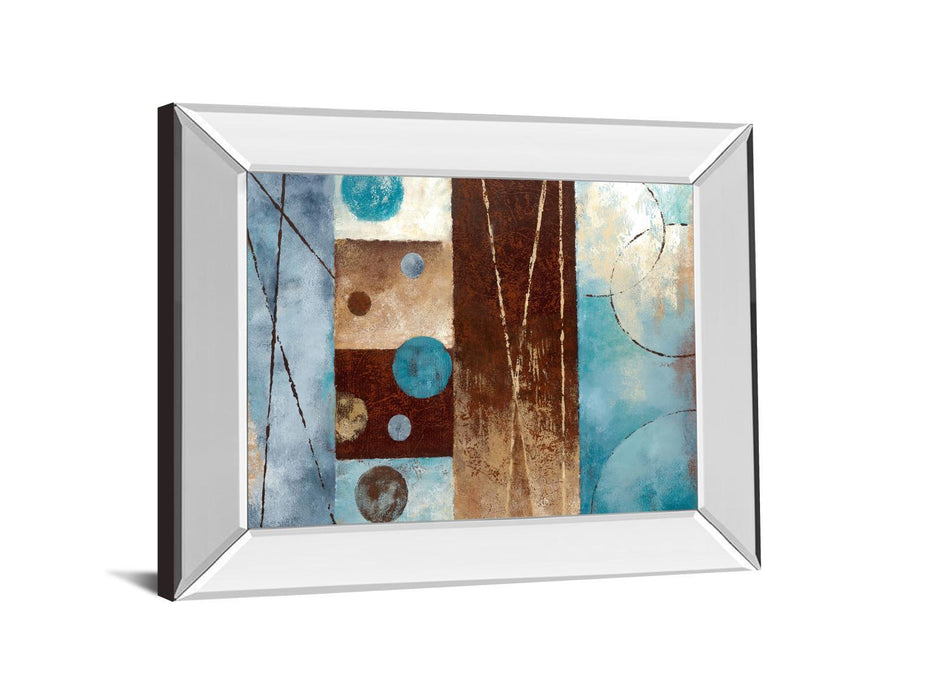 Roll With It Il By Nan - Mirror Framed Print Wall Art - Blue