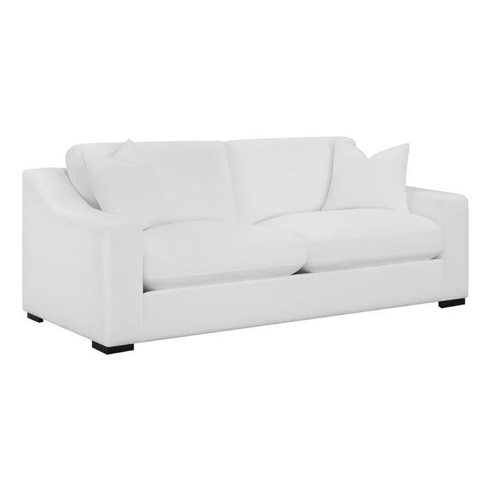 Ashlyn - Upholstered Sloped Arm Sofa - White