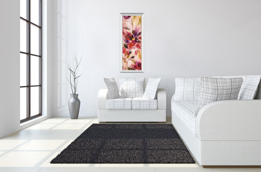 Exuberant Florals I By Silvia Vassileva - Mirrored Frame Wall Art - Pink