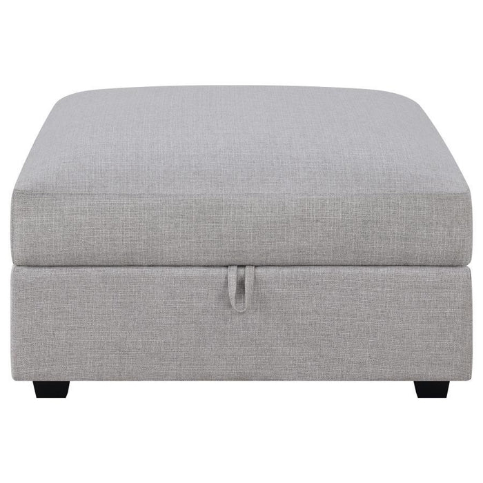 Cambria - Square Upholstered Storage Ottoman - Gray