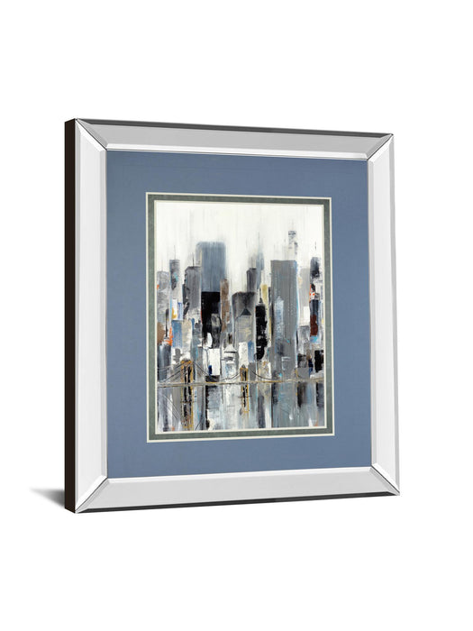 City Bridge By Aziz Kadmiri - Mirror Framed Print Wall Art - Dark Gray