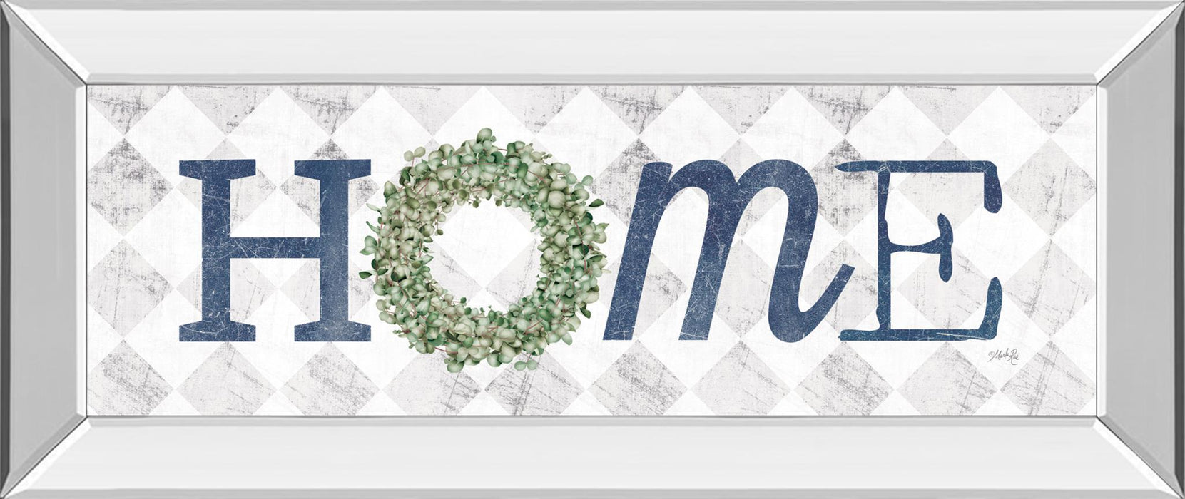 Home With Eucalyptus Wreath I By Marla Rae - Light Blue