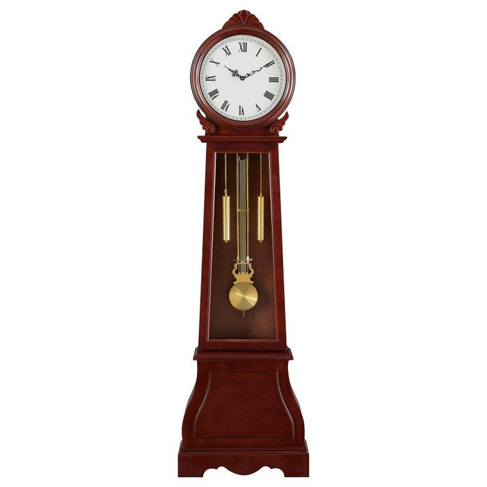 Narcissa - Grandfather Clock With Adjustable Chime - Brown Red