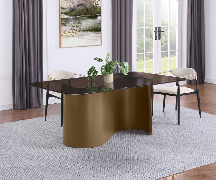 Edson - Rectangular Glass Top Dining Table - Bronze