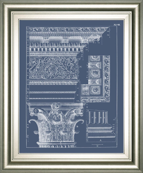 22x26 Column & Cornice Blueprint II By Vision Studio - Blue