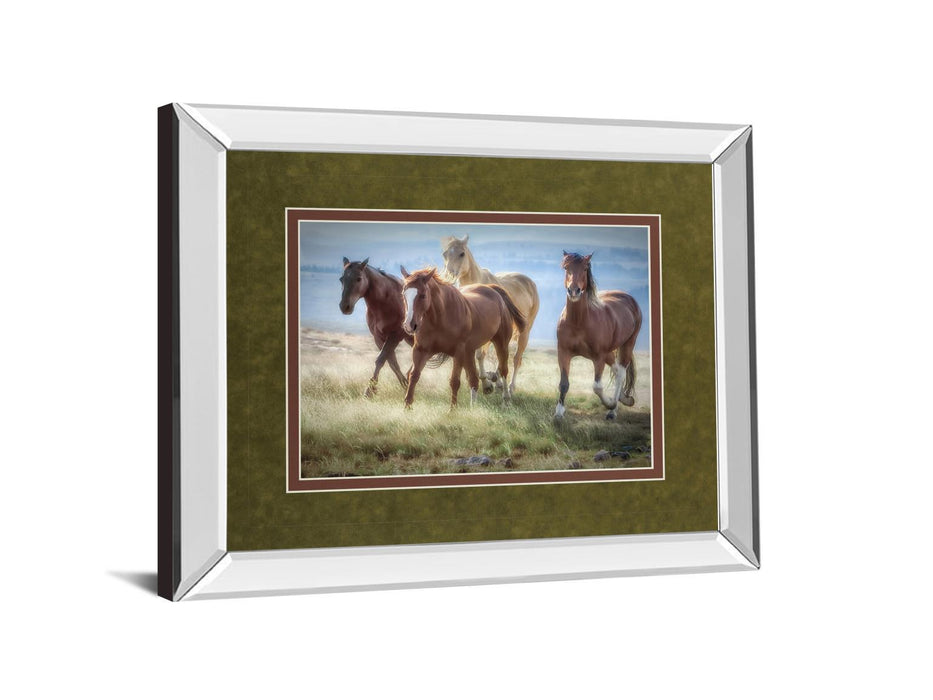 Morning Stroll By Wendy Caro - Mirror Framed Print Wall Art - White