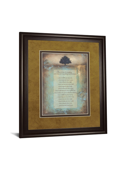 Time For Everything By Brit Hallowell - Framed Print Wall Art - Blue