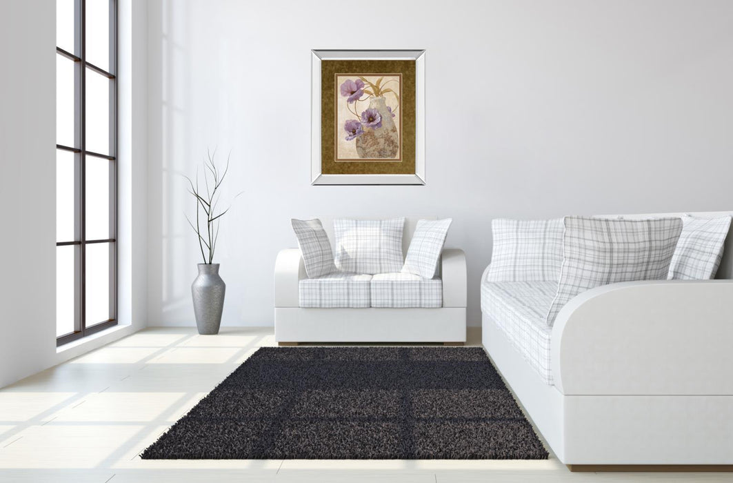 Purple Sophistication Il By Nan - Mirror Framed Print Wall Art - Purple