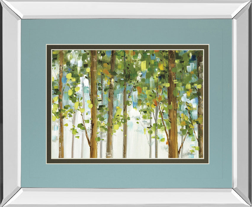 Forest Study I Crop By Lisa Audit Mirror Framed Print Wall Art - Green