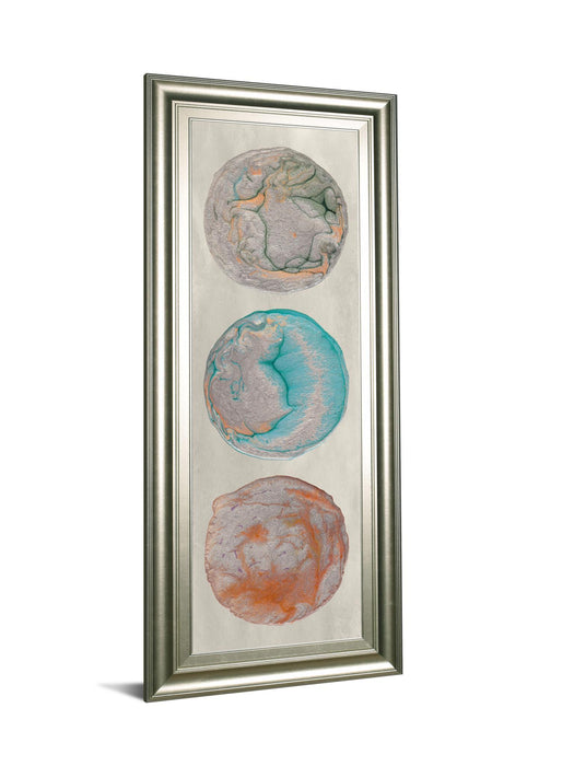 Planet Trio Il By Alicia Ludwig - Framed Print Wall Art - Blue