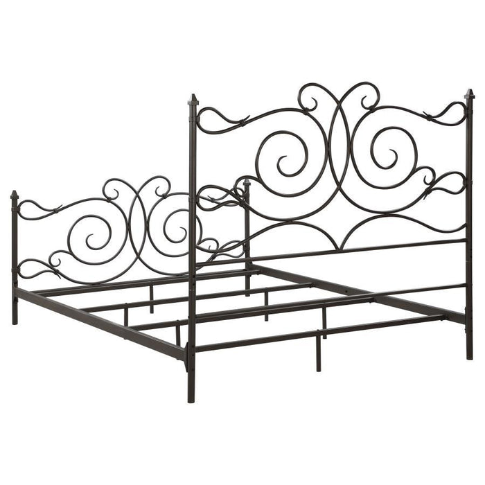 Parleys - Metal Eastern King Open Frame Bed - Dark Bronze