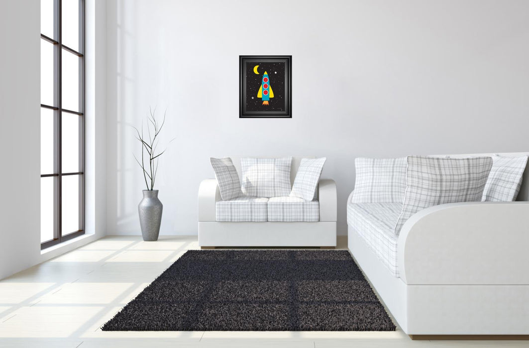 Blast Off By Ann Kelle - Framed Print Wall Art - Black