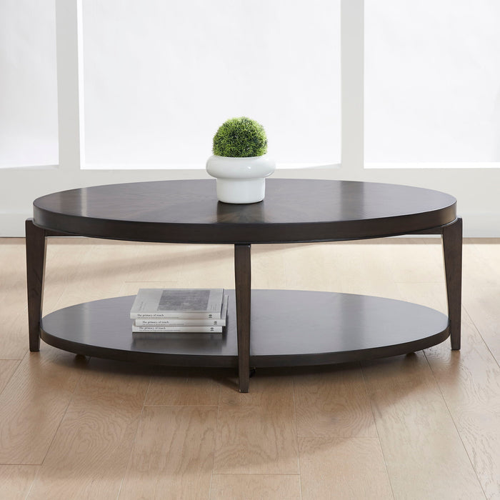 Penton - Oval Cocktail Table - Dark Brown