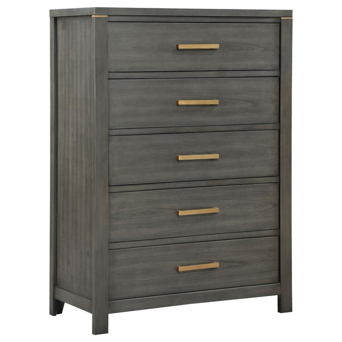 Kieran - 5-Drawer Bedroom Chest - Gray