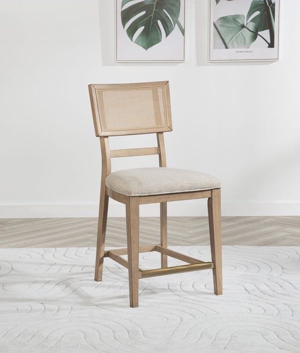 Kailani - Radio Weave Cane Counter Dining Side Chair (Set of 2) - Beige Oak