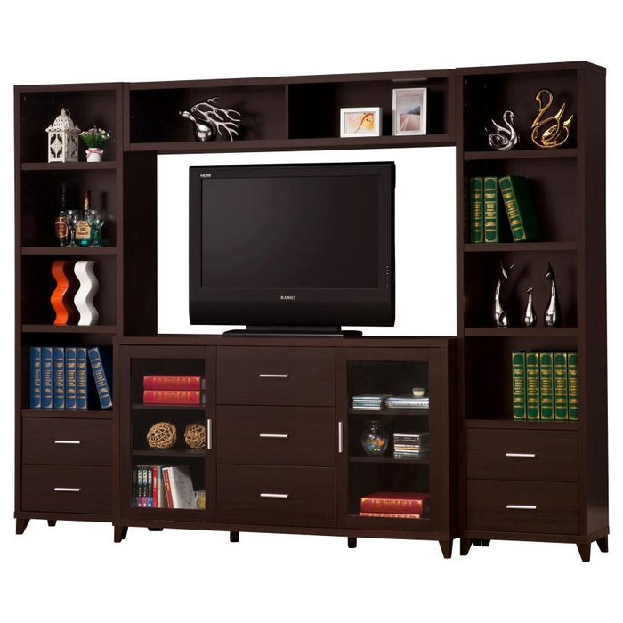 Lewes - 4 Piece TV Entertainment Center - Cappuccino