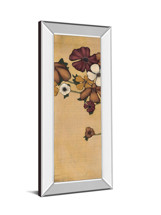 Wandering Bouquet By Maja - Mirror Framed Print Wall Art Real Glass - Beige