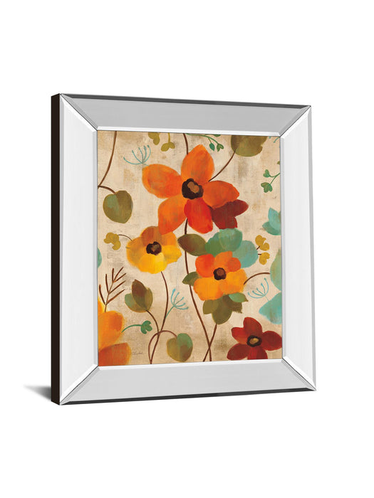 Vibrant Embroidery III By Silvia Vassileva - Mirror Framed Print Wall Art - Orange