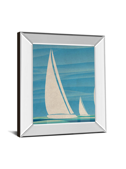 Water Journey I By Dan Meneely - Mirror Framed Print Wall Art - Blue