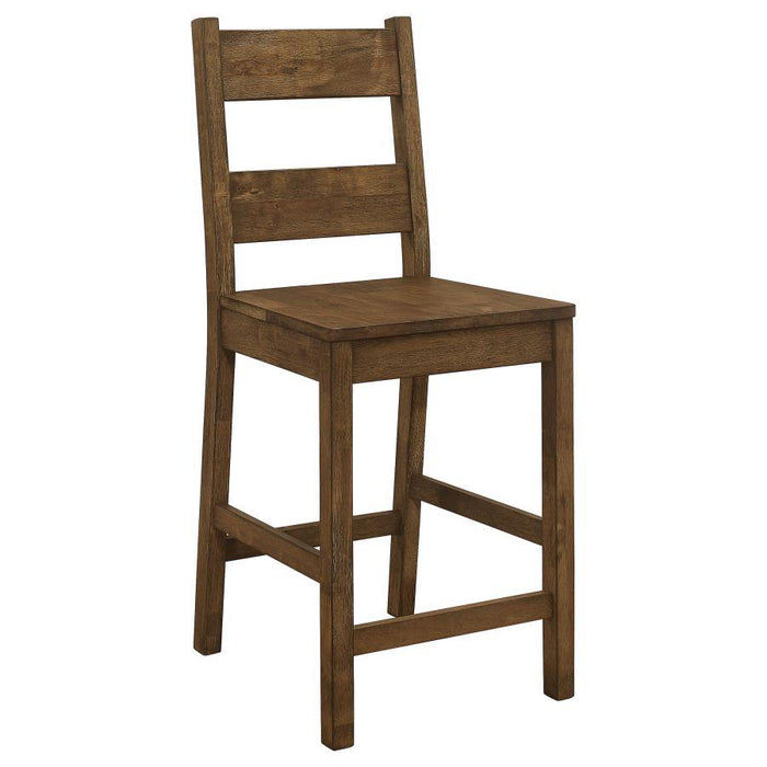 Coleman - Wood Counter Chair (Set of 2) - Rustic Golden Brown