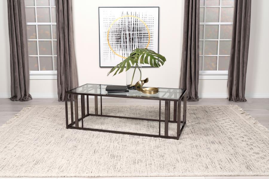 Adri - Rectangular Glass Top Coffee Table