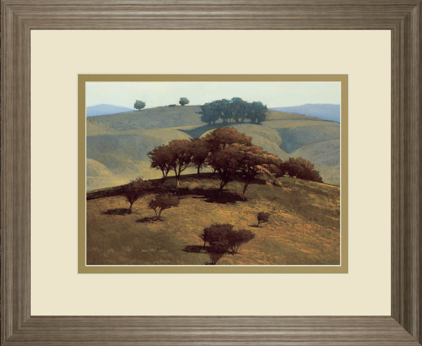 Hills Near Chico By N. Bohne - Framed Print Wall Art - Dark Brown