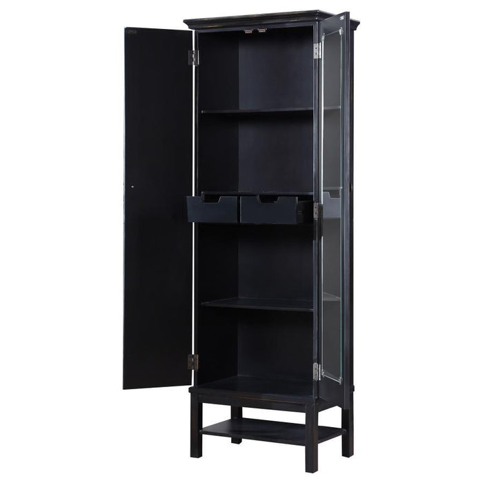 Lovegood - 2 Door Wood Tall Storage Cabinet - Black And Brown