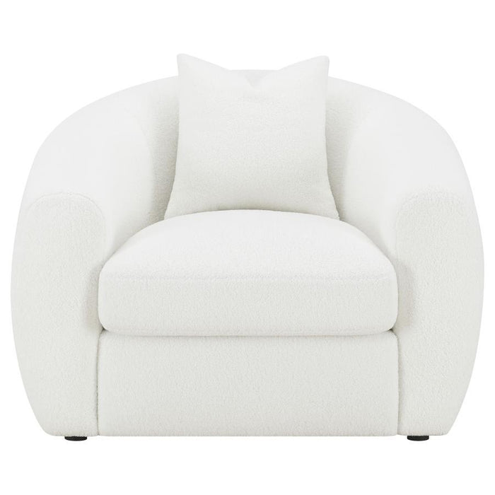 Isabella - Faux Sheepskin Upholstered Accent Chair Natural - Ivory