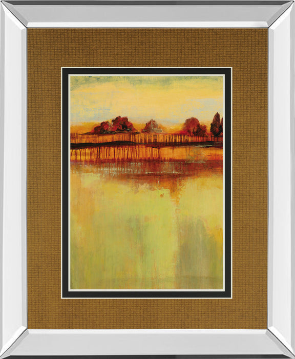 October Sky I By George - Mirror Framed Print Wall Art - Orange