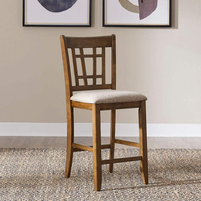 Santa Rosa - Lattice Back Counter Chair - Light Brown