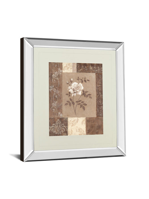 Single Rose By Vivian Flasch - Mirror Framed Print Wall Art - White