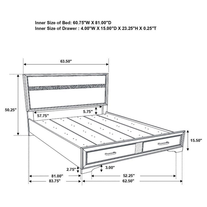 Miranda - Storage Wood Panel Bed