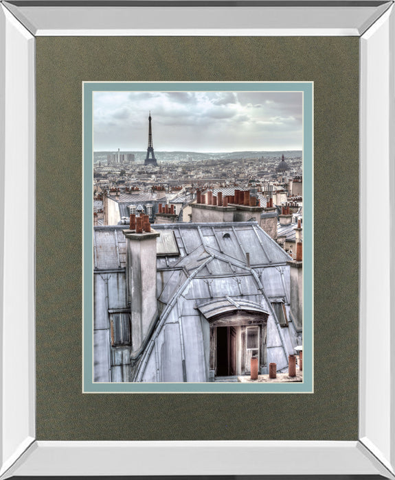 Paris Rooftops By Assaf Frank - Mirror Framed Print Wall Art - Dark Gray