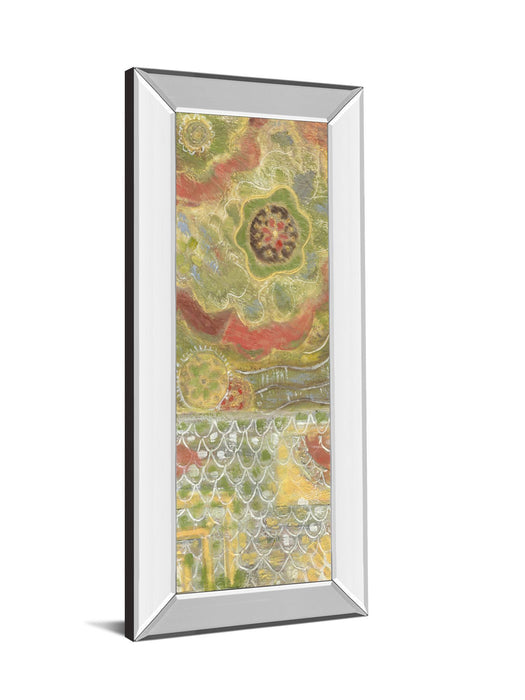 Moroccan Whimsy I By Karen Deans - Mirror Framed Print Wall Art - Red