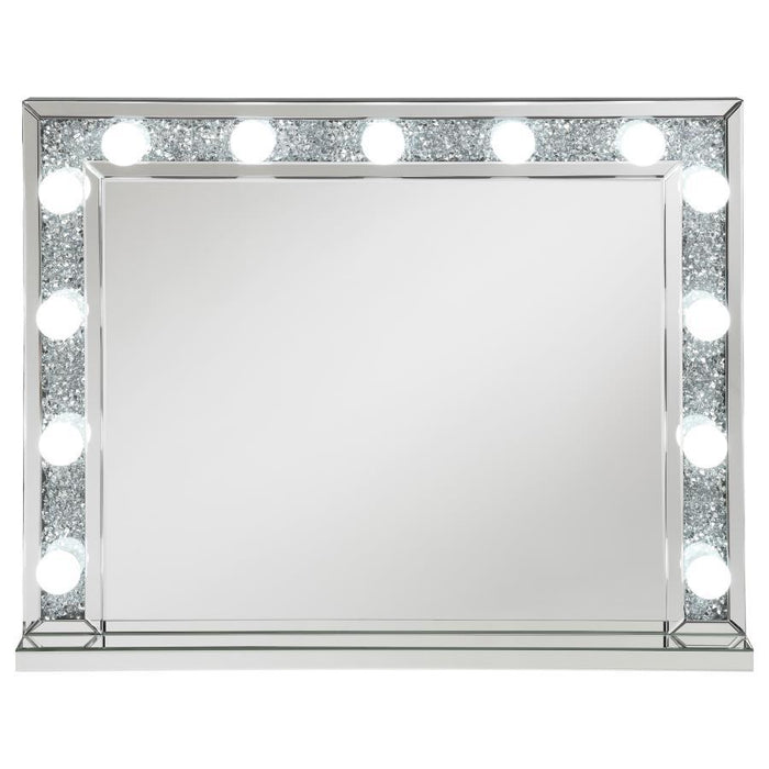 Wilmer - Rectangular Table Vanity Mirror With Lighting - Silver