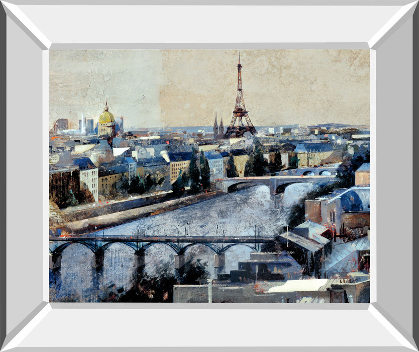 Paris By Marti Bofarull - Mirror Framed Print Wall Art - Blue