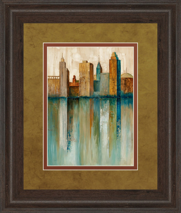 City View Il By Norm Olson - Framed Print Wall Art - Green