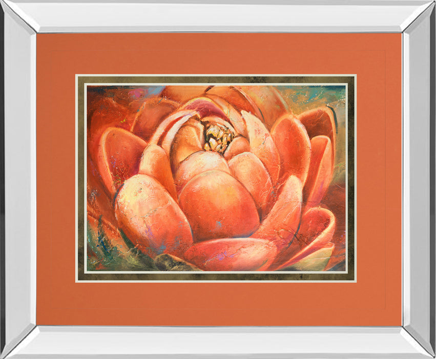 Red Lotus Il By Patricia Pinto - Mirror Framed Print Wall Art - Red