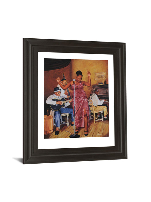 Jazz Vocals - Framed Print Wall Art - Yellow