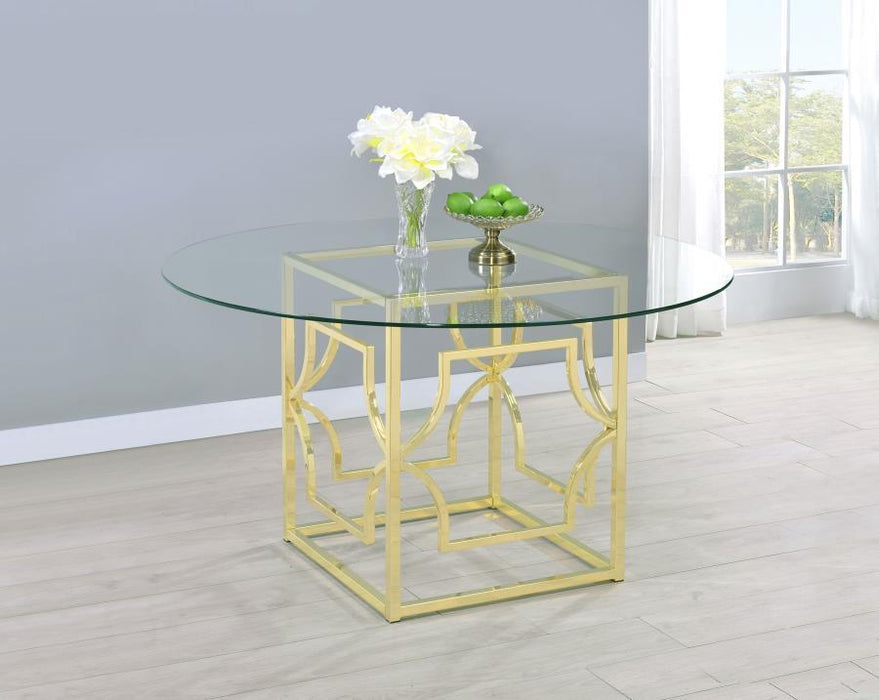 Starlight - Round Glass Top Metal Dining Table