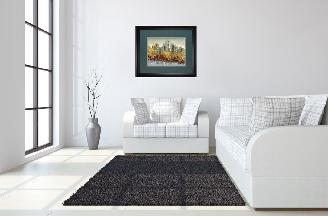 Central Park By Carmen Dolce - Framed Print Wall Art - Gold