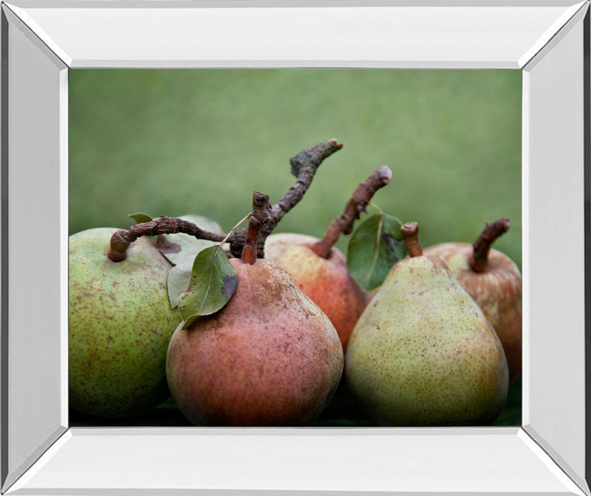 Comice Pear I By Rachel Perry - Mirror Framed Print Wall Art - Green