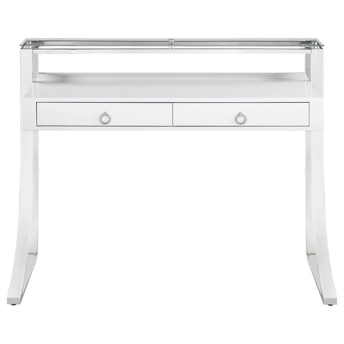 Gemma - 2-Drawer Writing Desk - White High Gloss