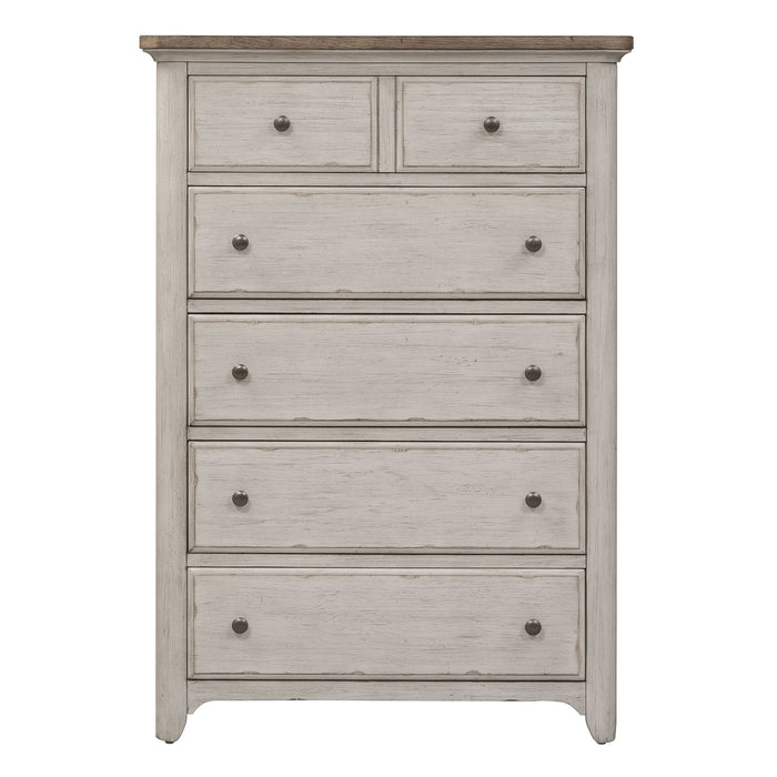 Farmhouse Reimagined - 5 Drawer Chest - White