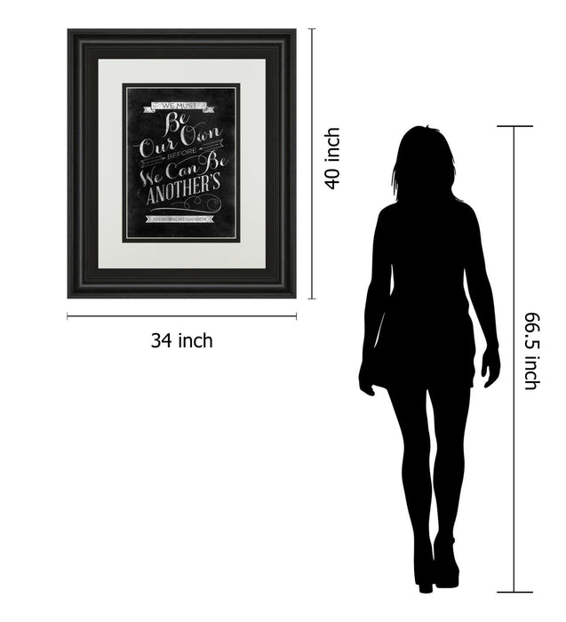 Be Our Own By Sd Graphic - Framed Print Wall Art - Black